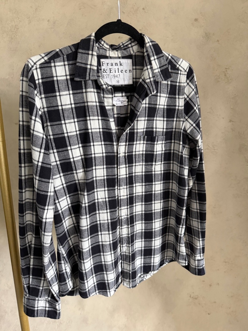 Frank & Eileen Black & White Plaid Casual Button-Down Shirt